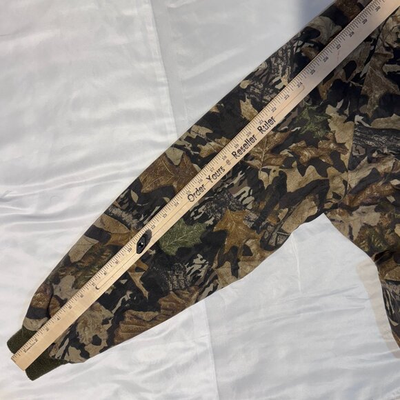 Vintage 90s Jerzees Oudoors Hunting Camo Bomber Jacket XL Button Snaps - Picture 4 of 5